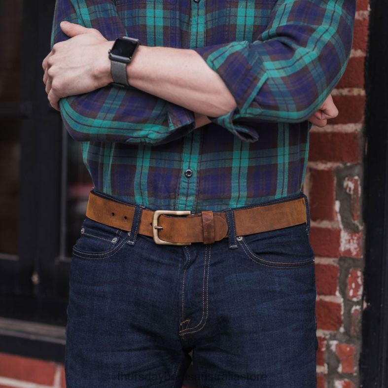 Accessories Burnt Copper Thursday Boots Men Heritage Leather Belt J4B0D182