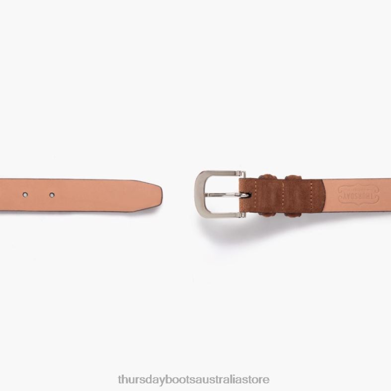 Accessories Cognac Suede Thursday Boots Men Refined Leather Belt J4B0D265