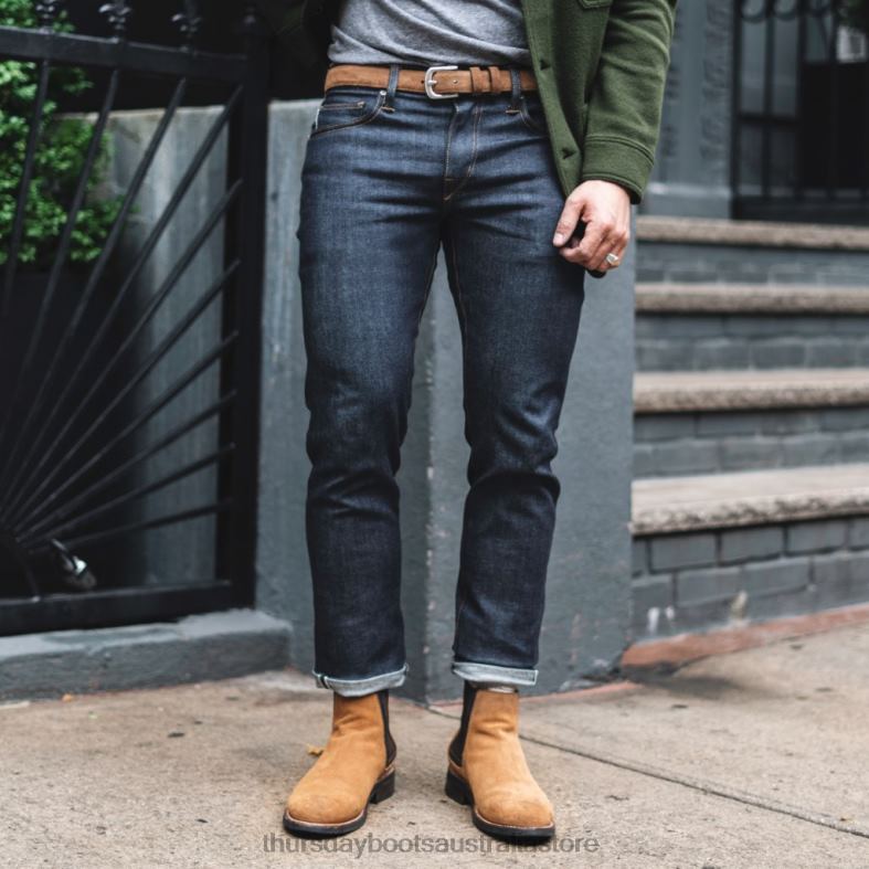 Accessories Cognac Suede Thursday Boots Men Refined Leather Belt J4B0D265