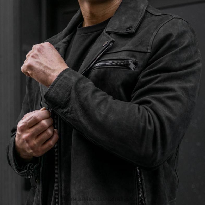 Clothes Black Matte Thursday Boots Men Motorcycle Jacket J4B0D155