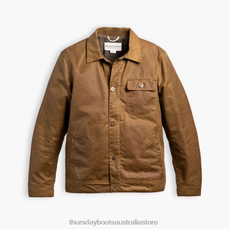 Clothes Khaki Thursday Boots Men Waxed Canvas Field Jacket J4B0D234