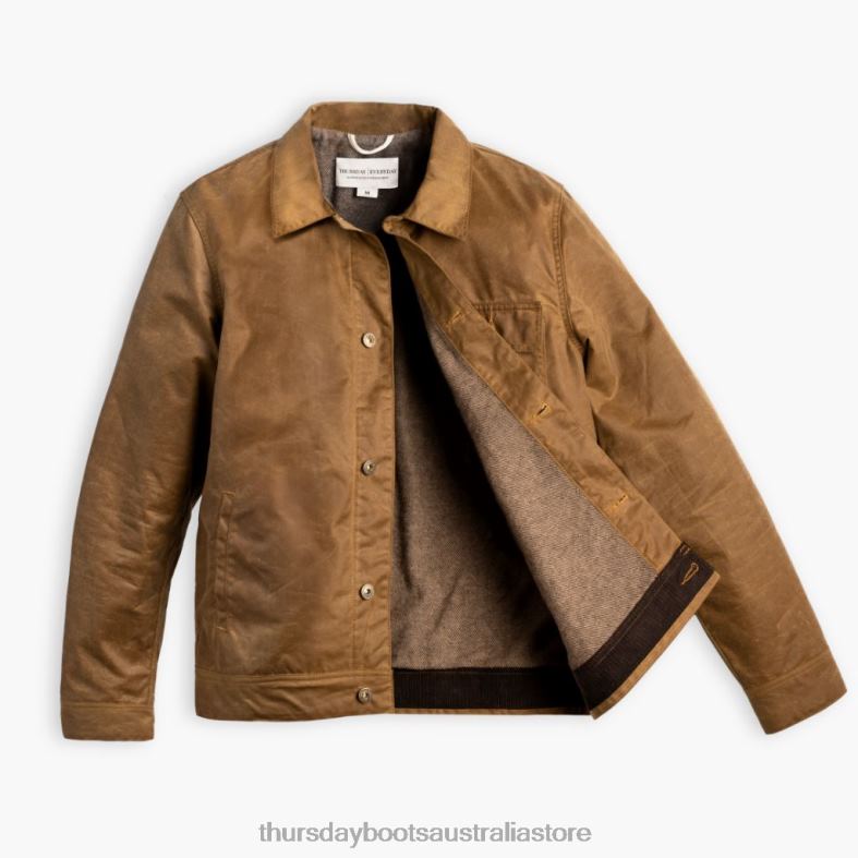 Clothes Khaki Thursday Boots Men Waxed Canvas Field Jacket J4B0D234