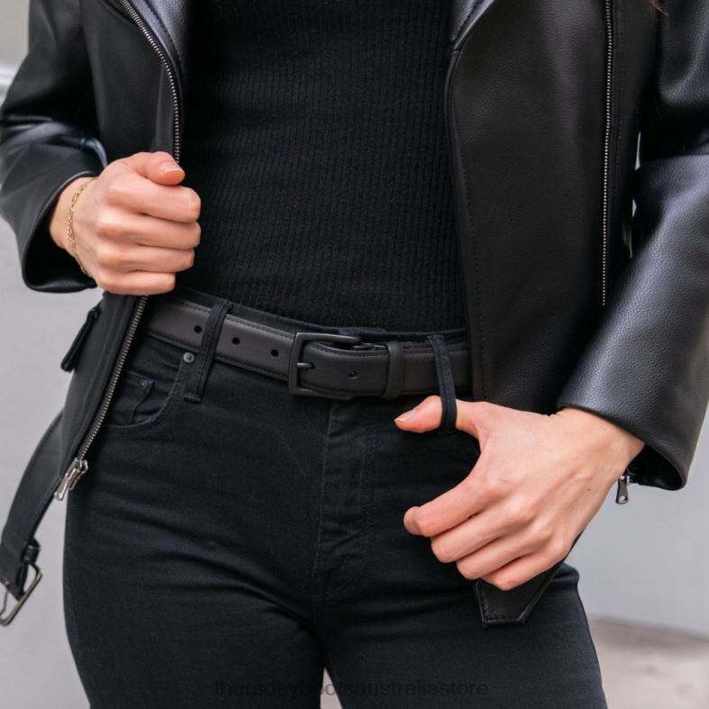 Accessories Black Matte Thursday Boots Women Classic Leather Belt J4B0D467