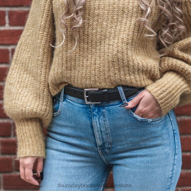 Accessories Black Thursday Boots Women Classic Leather Belt J4B0D468