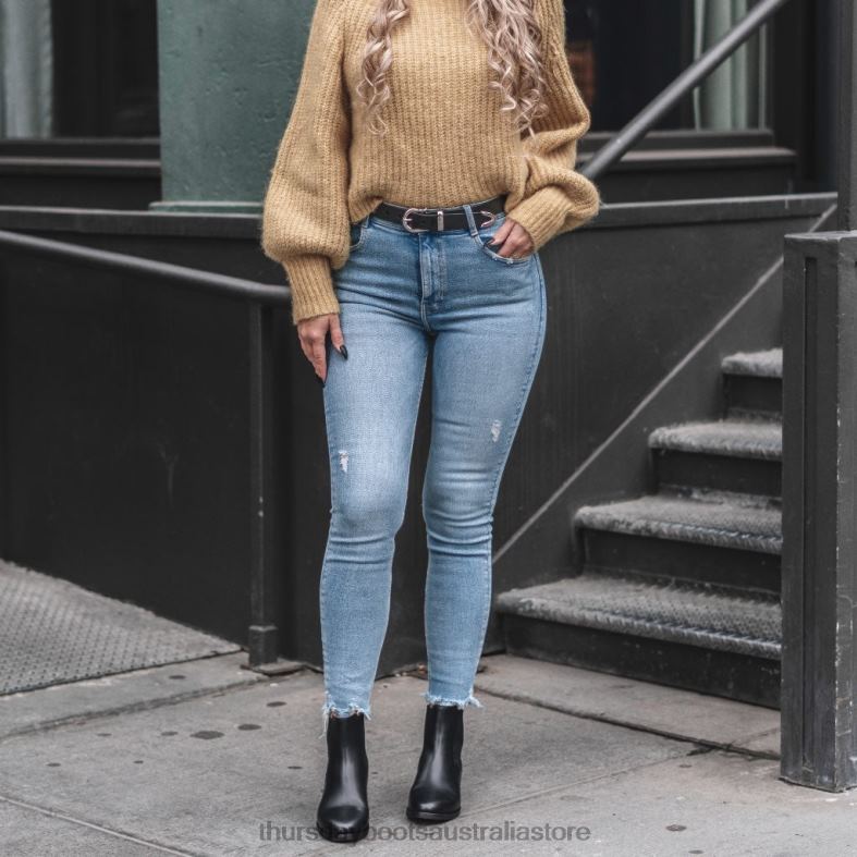 Accessories Black Thursday Boots Women Western Leather Belt J4B0D471