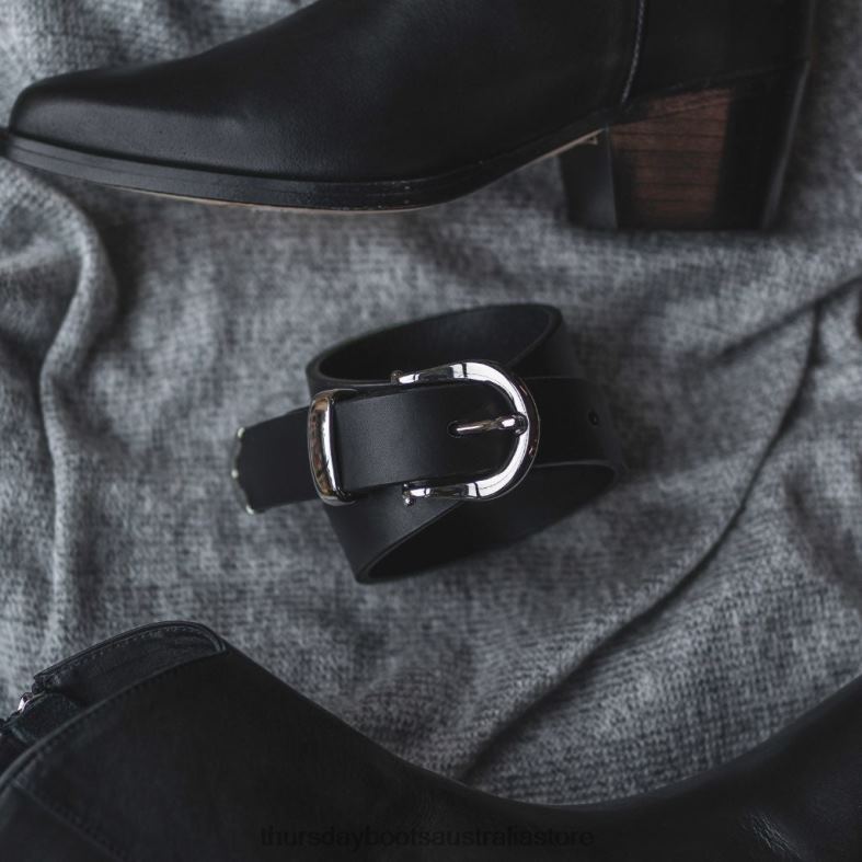 Accessories Black Thursday Boots Women Western Leather Belt J4B0D471