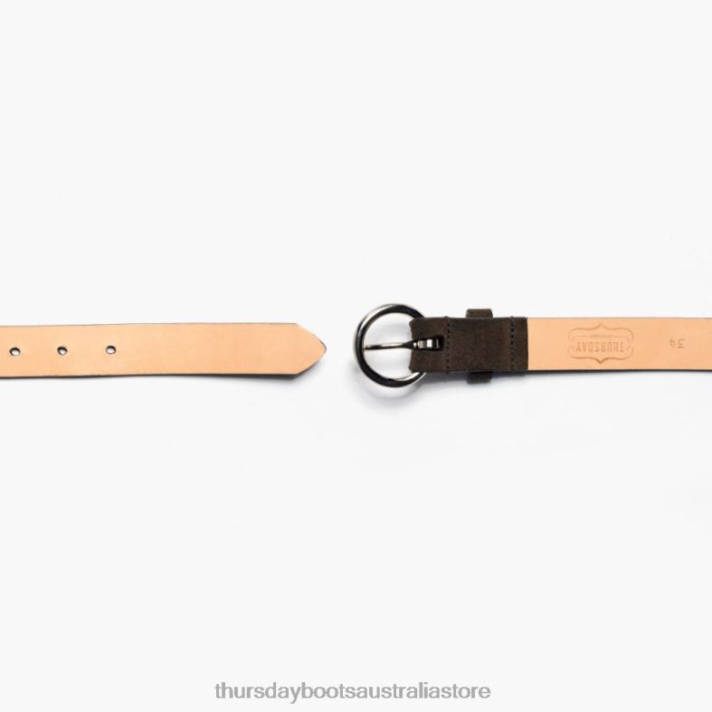 Accessories Dark Olive Suede Thursday Boots Women Circle Leather Belt J4B0D466