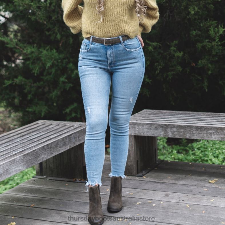 Accessories Dark Olive Suede Thursday Boots Women Classic Leather Belt J4B0D470